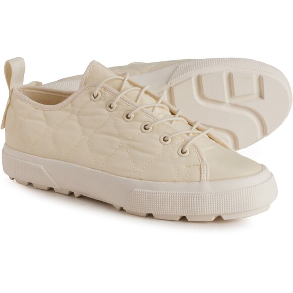 NEW Superga 2625 Tank Quilted Nylon Sneakers Women Beige Natural-F Avorio 462sn - Picture 1 of 6